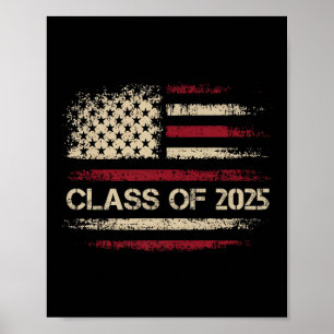 Kl. 2025: American Flagga US Studenten Boys Girls Poster