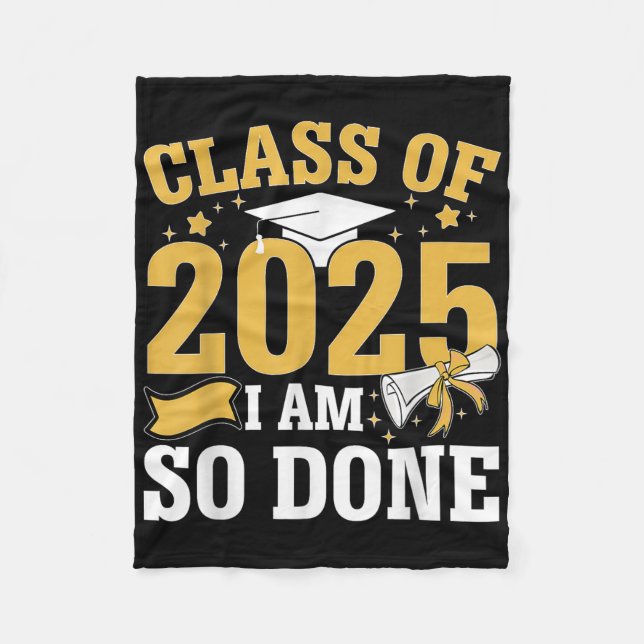 Kl. 2025 är jag så klar med Studenten, framstående Fleecefilt (Framsidan)