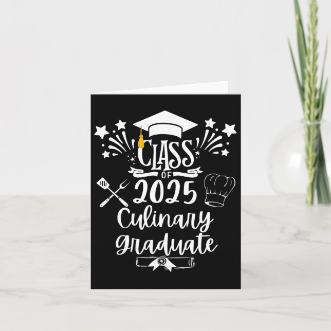 Kl. 2025: Culinary Student Culinary Chef Graduat Kort (Framsida)