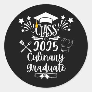 Kl. 2025: Culinary Student Culinary Chef Graduat Runt Klistermärke