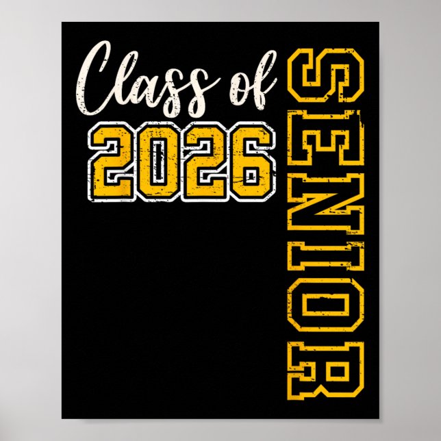Kl 2026: Högre 26 Studenten, svart Poster (Framsidan)