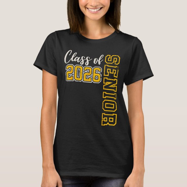 Kl 2026: Högre 26 Studenten, svart T Shirt (Framsida)