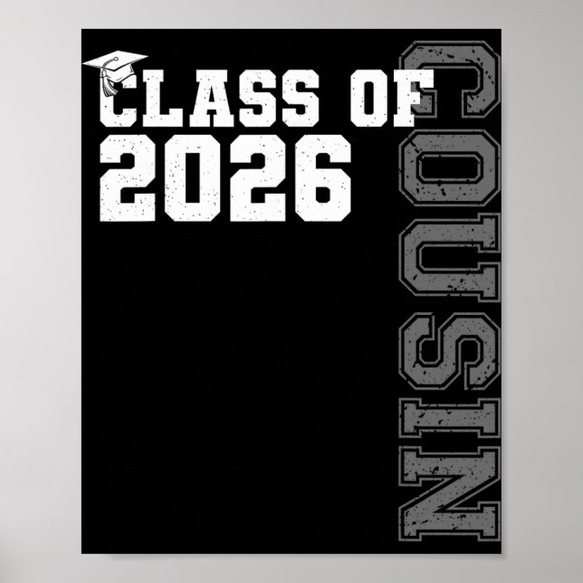 Kl 2026 Stolt Kusin Till En 2026 Utbildad Examen Poster (Framsidan)