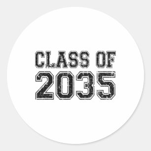 Kl av 2035 Väx Med Mig Examen Vintage Runt Klistermärke
