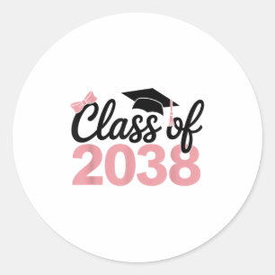 Kl av 2038 års tillväxt med mig Kindergarten Rosa Runt Klistermärke