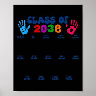 Kl av 2038 handavtrycksmatning i Back to school fö Poster