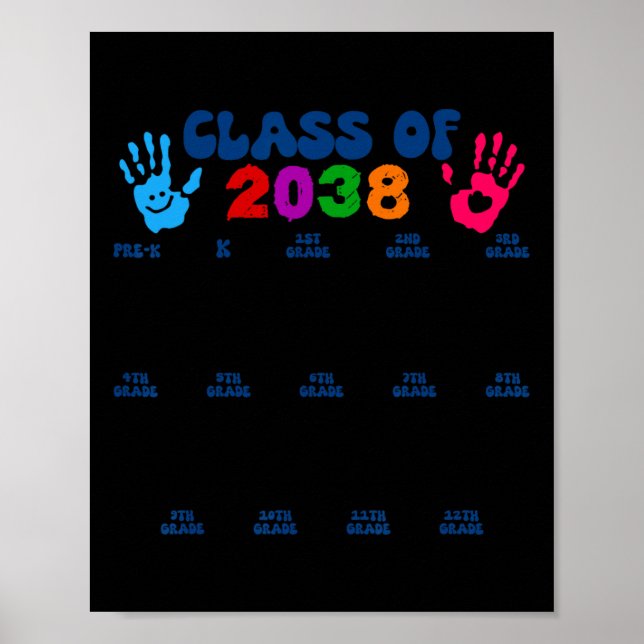 Kl av 2038 handavtrycksmatning i Back to school fö Poster (Framsidan)