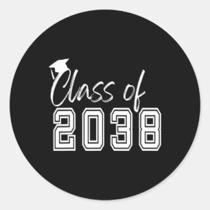 Kl från 2038, tillväxt med mig första dagen i skol runt klistermärke