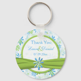 Klä den gröna och blå Blommigtens favorithörnkedja Nyckelring