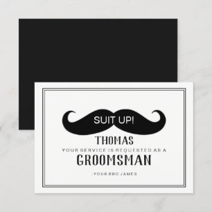 Klä på dig groomsman-kort - Stache Inbjudningar