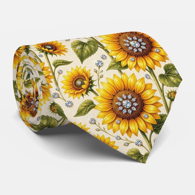 Klä upp dig casual | Solrosor och diamanter Slips (Rullad)
