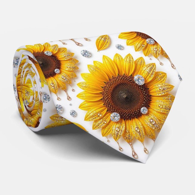 Klä upp dig casual | Solrosor och diamanter Slips (Rullad)