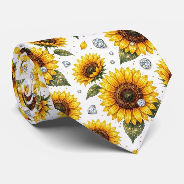Klä upp dig casual | Solrosor och diamanter Slips (Rullad)