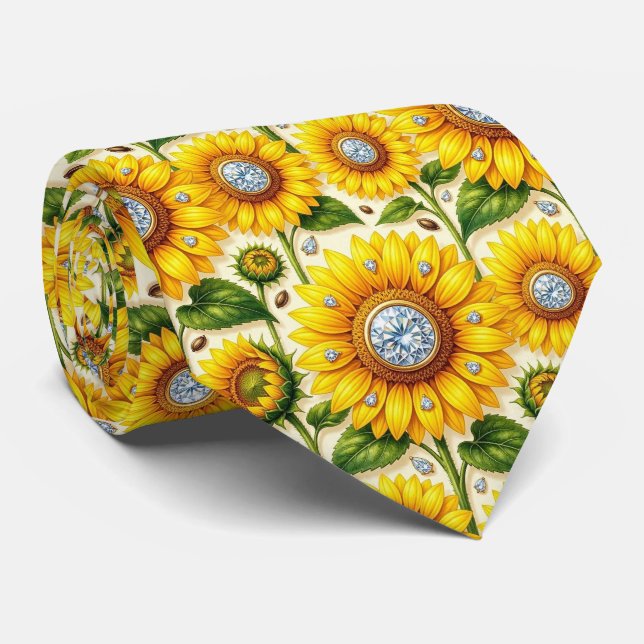 Klä upp dig casual | Solrosor och diamanter Slips (Rullad)