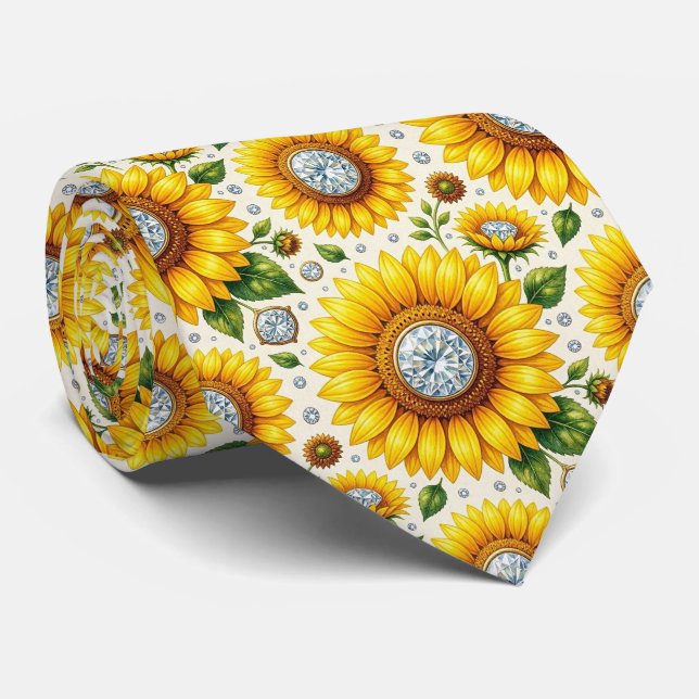 Klä upp dig casual | Solrosor och diamanter Slips (Rullad)