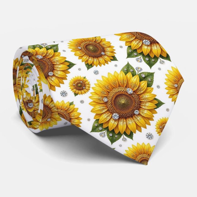 Klä upp dig casual | Solrosor och diamanter Slips (Rullad)