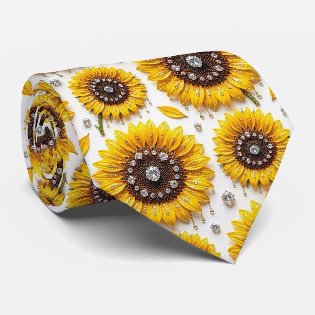 Klä upp dig casual | Solrosor och diamanter Slips (Rullad)