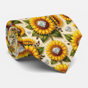 Klä upp dig casual Solrosor och diamanter Slips
