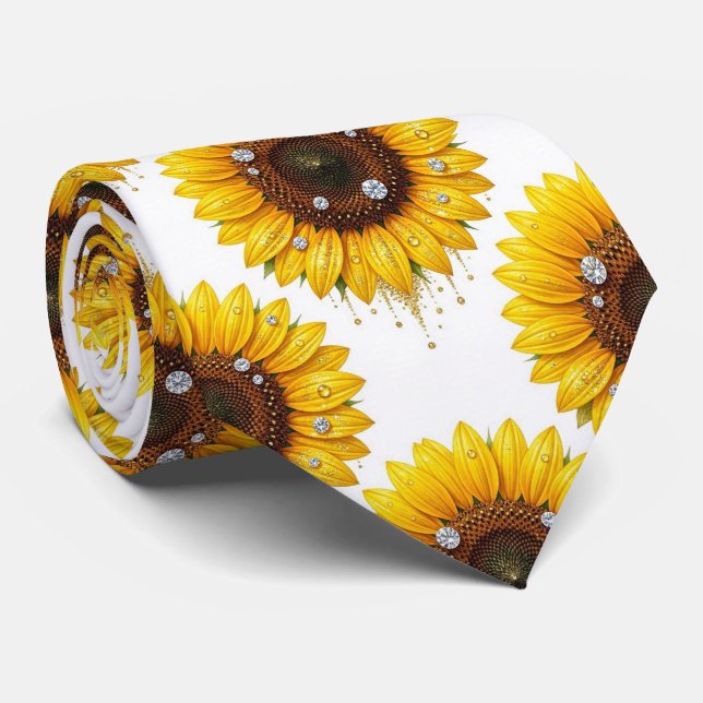 Klä upp dig casual | Solrosor och diamanter Slips (Rullad)