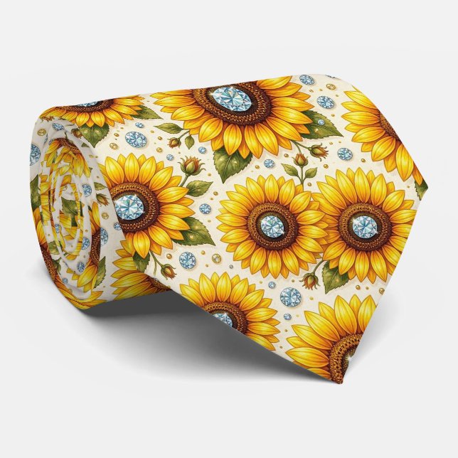 Klä upp dig casual | Solrosor och diamanter Slips (Rullad)