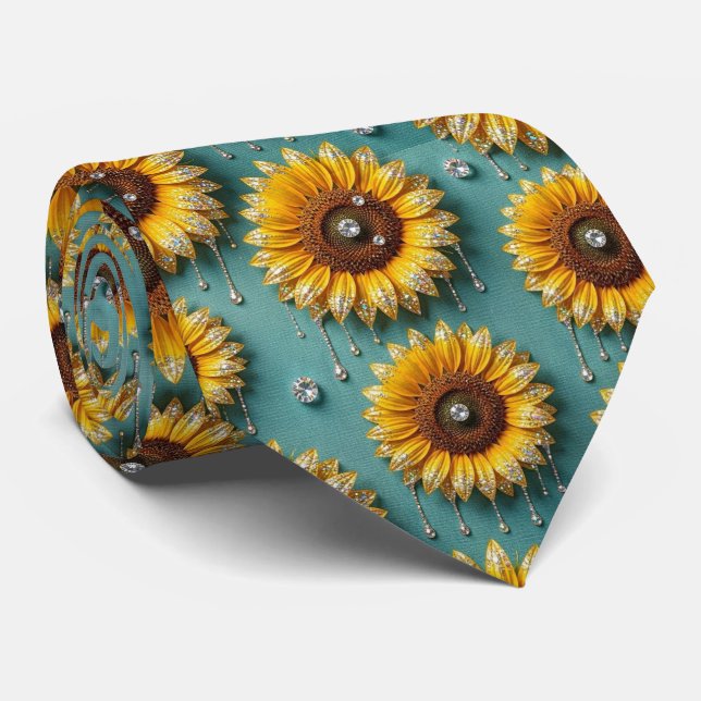 Klä upp dig casual | Solrosor och diamanter Slips (Rullad)