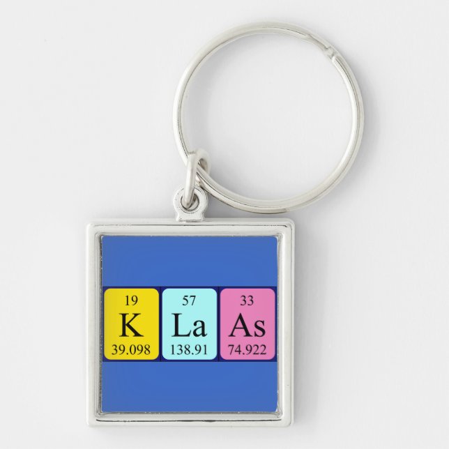 Klaas Periodisk bord namn nyckelring (Framsidan)