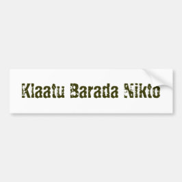 Klaatu Barada Nikto Bildekal