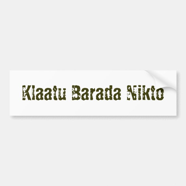 Klaatu Barada Nikto Bildekal (Framsidan)