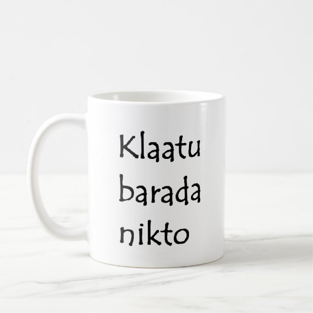 klaatu barada nikto kaffemugg (Vänster)