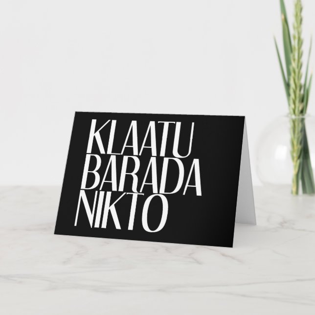 KLAATU BARADA NIKTO KORT (Framsida)