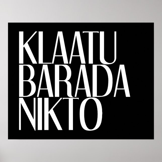 KLAATU BARADA NIKTO POSTER (Framsidan)