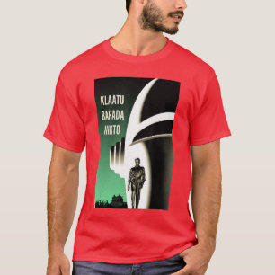 Klaatu Barada Nikto Robot Gort SiFi roliga vänner T Shirt