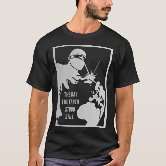 Klaatu Barada Nikto Robot Gort SiFi T Shirt (Framsida)
