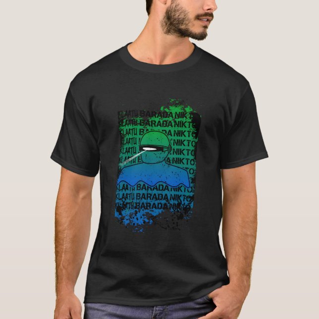 Klaatu Barada Nikto Robot Sifi T Shirt (Framsida)