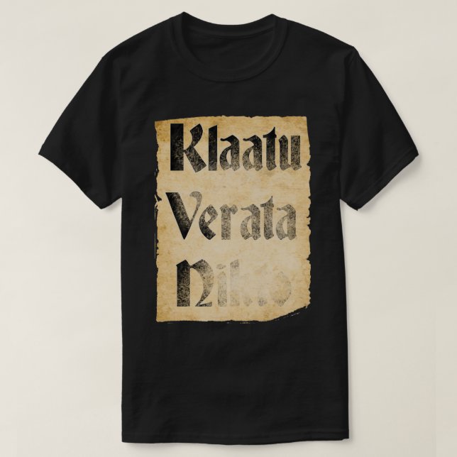 Klaatu Verata Necktie T Shirt (Design framsida)