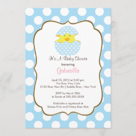 Kläcka inbjudan för chickpojkebaby shower