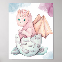 Kläckande Dragon-Visning Poster
