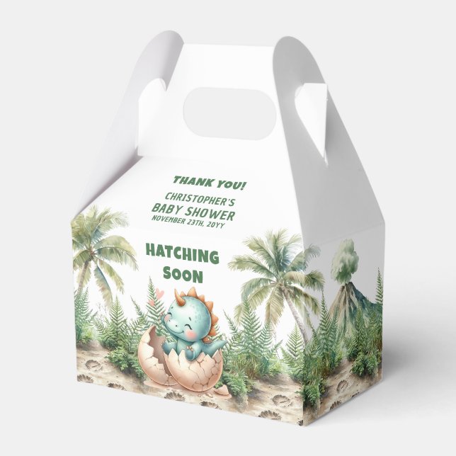 Kläckande snart Cute Dinosaur Baby Tack Box Presentaskar (Framsidan Sidan)