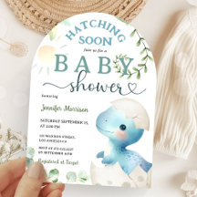Kläckande snart Dinosaur Baby Shower Boy Blue Cute