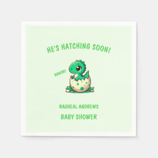 Kläckande snart dosinosaur Baby Shower Baby Shower Pappersservett