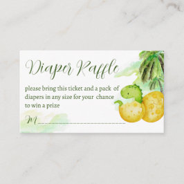 Kläckande snart grönt baby dinosauridiaper raffle tilläggskort