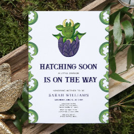 Kläckande snart Kön Neutral Dragon Baby Shower Inbjudningar