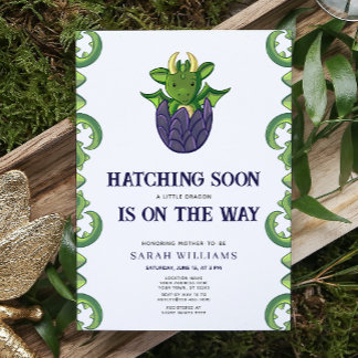 Kläckande snart Kön Neutral Dragon Baby Shower Inbjudningar