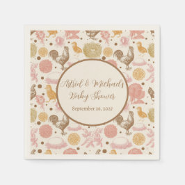 Kläckande snart på barnskor för kyckling pappersservett