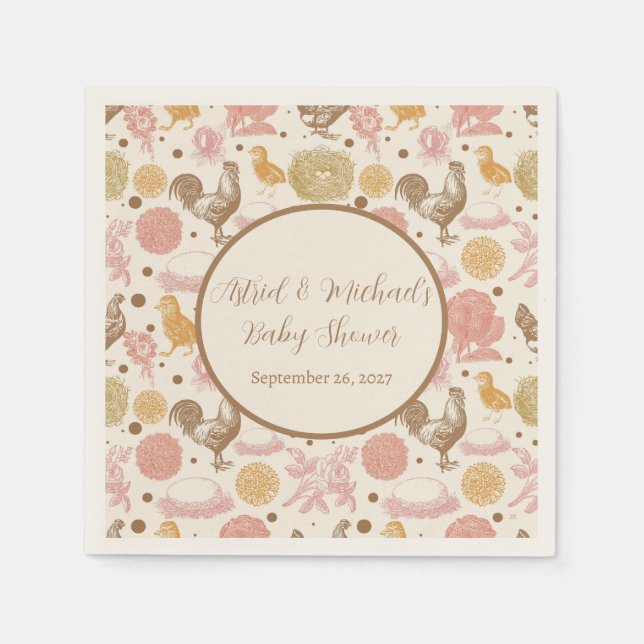 Kläckande snart på barnskor för kyckling pappersservett (Framsidan)