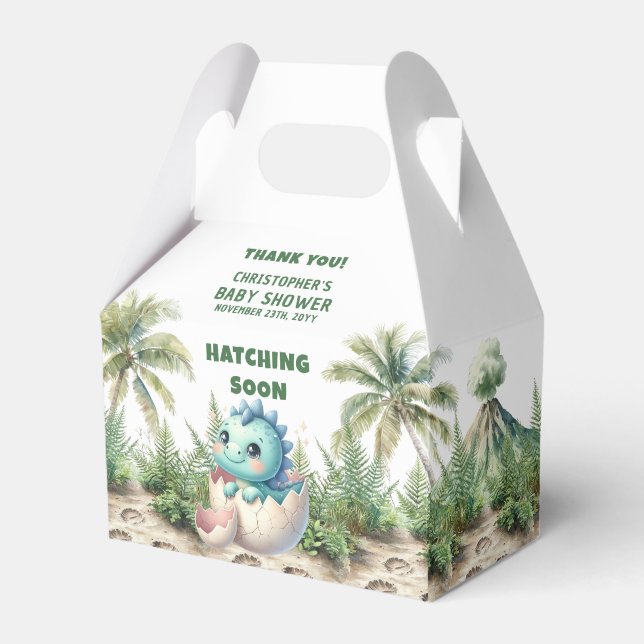 Kläckande snart på Pojke Dinosaur-partiets favorit Presentaskar (Framsidan Sidan)