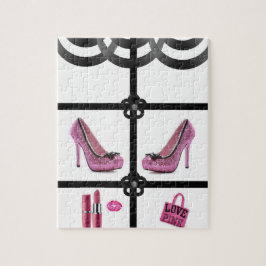 klackar rosa svartvit pussel