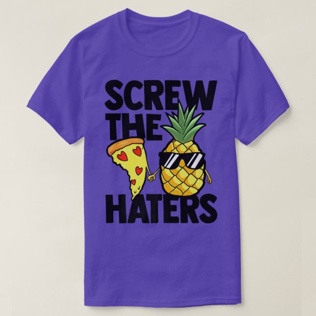 Kläckarna Pizza Älskare Eating Pizza Hawaii I T Shirt (Design framsida)