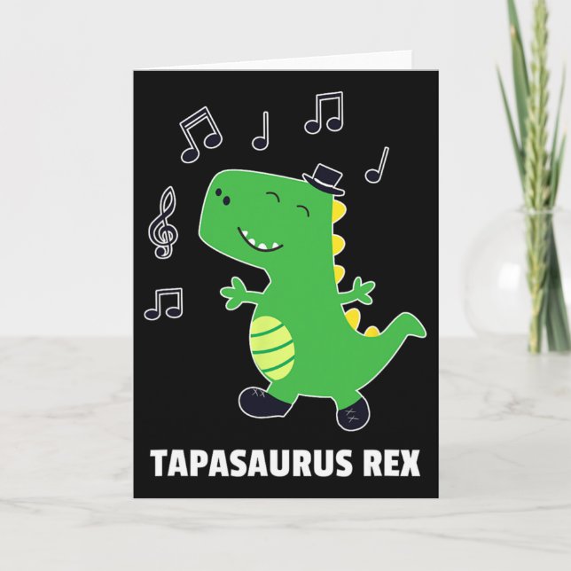 Klackdans -tapasaurus Rex-dinosaur Recital Present Kort (Framsida)