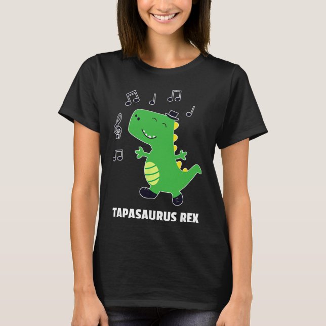 Klackdans -tapasaurus Rex-dinosaur Recital Present T Shirt (Framsida)